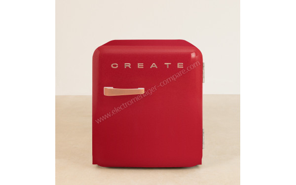 CREATE Retro Fridge 48L Rose Gold Rouge - Vue de face