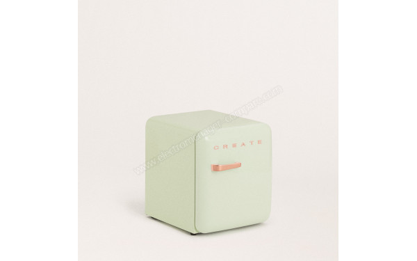 CREATE Retro Fridge 48L Rose Gold Vert Pastel - Vue 3/4 gauche