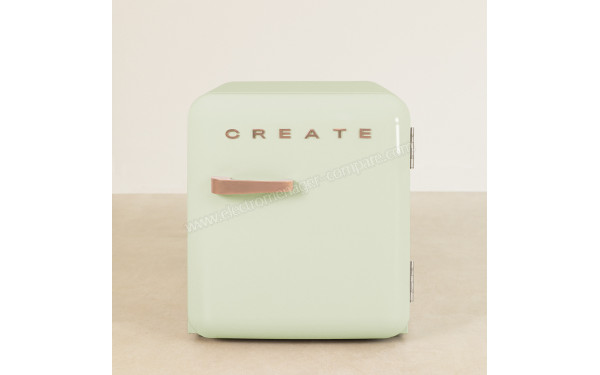 CREATE Retro Fridge 48L Rose Gold Vert Pastel - Vue de face