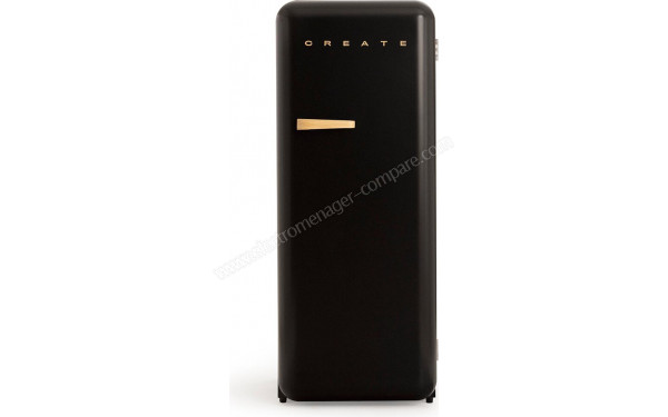 CREATE Retro Fridge 281L Bois Noir - Vue de face