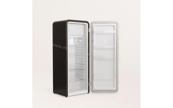 CREATE Retro Fridge 281L Bois Noir - Vue 3/4 gauche