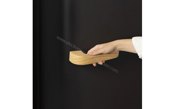 CREATE Retro Fridge 281L Bois Noir - Poign&eacute;e bois