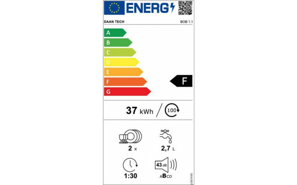 DAAN TECH Bob Rouge et Noir - &Eacute;tiquette &eacute;nergie v2