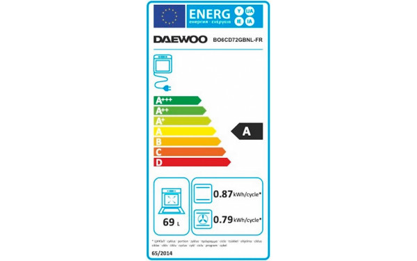 DAEWOO BO6CD72GBNL - &Eacute;tiquette &eacute;nergie