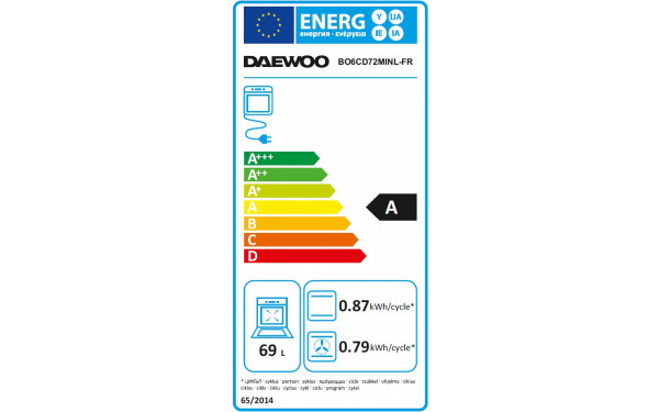 DAEWOO BO6CD72MINL - &Eacute;tiquette &eacute;nergie