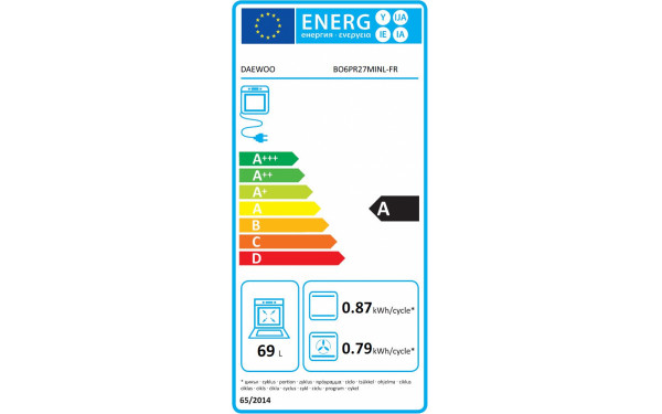DAEWOO BO6PR27MINL - &Eacute;tiquette &eacute;nergie