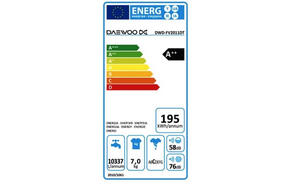 DAEWOO DWD-FV2011DT - &Eacute;tiquette &eacute;nergie