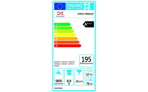 DAEWOO DWD-HB8432 - &Eacute;tiquette &eacute;nergie