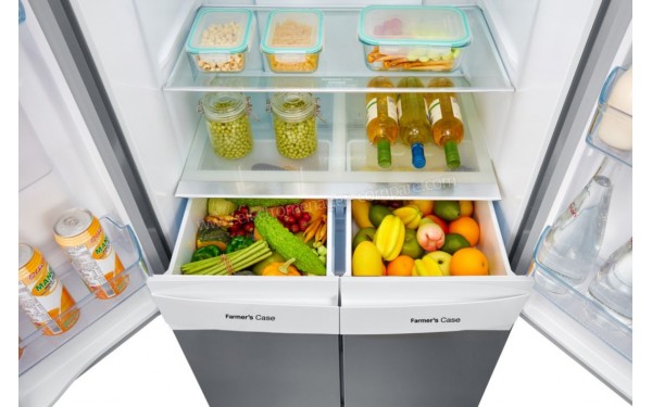 DAEWOO RFN-L475B0S - Vue des &eacute;quipements r&eacute;frig&eacute;rateur (cr&eacute;dit : Boulanger)