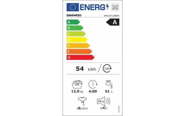 DAEWOO WM214T1SBEFR - &Eacute;tiquette &eacute;nergie