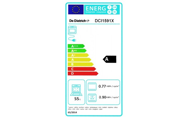DE DIETRICH DCI1591X - &Eacute;tiquette &eacute;nergie