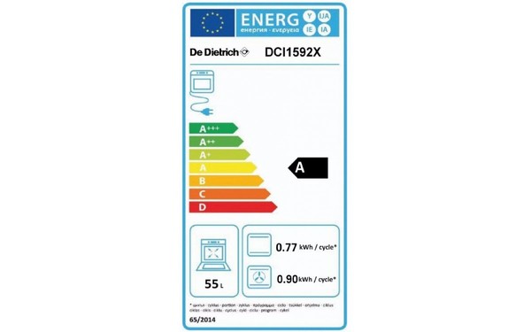 DE DIETRICH DCI1592X - &Eacute;tiquette &eacute;nergie