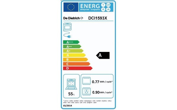 DE DIETRICH DCI1593X - &Eacute;tiquette &eacute;nergie