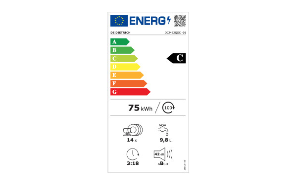 DE DIETRICH DCJ422QSX - &Eacute;tiquette &eacute;nergie v2