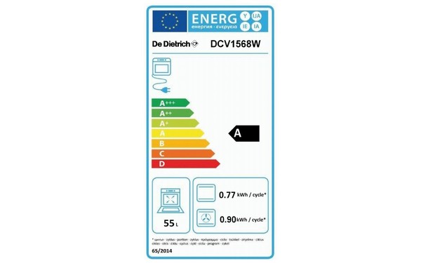 DE DIETRICH DCV1568W - &Eacute;tiquette &eacute;nergie