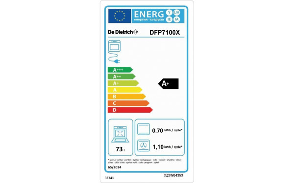 DE DIETRICH DFP7100X - &Eacute;tiquette &eacute;nergie v2