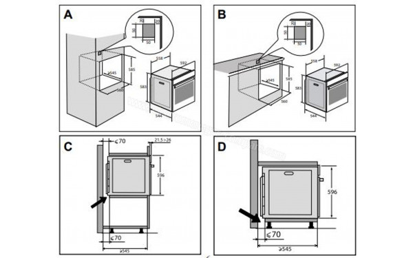 DE DIETRICH DFP8363G - Dimensions