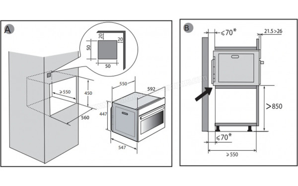 DE DIETRICH DKC4756W - Dimensions
