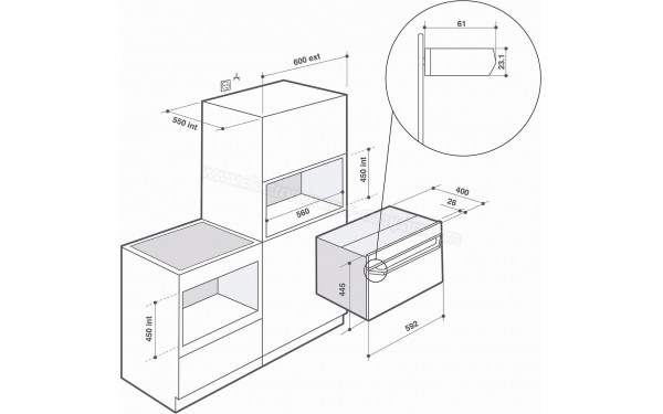 DE DIETRICH DKC4756X - Dimensions