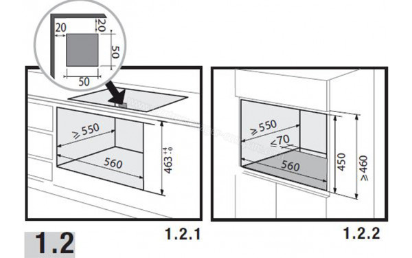 DE DIETRICH DKC7340G - Dimensions