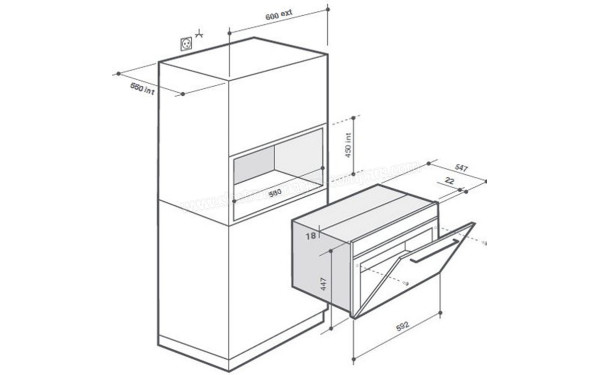 DE DIETRICH DKC7340W - Dimensions