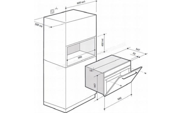 DE DIETRICH DKC7340X - Dimensions