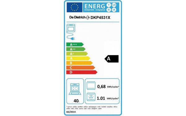 DE DIETRICH DKP4531X - &Eacute;tiquette &eacute;nergie