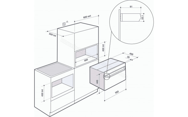 DE DIETRICH DKR4741H - Dimensions