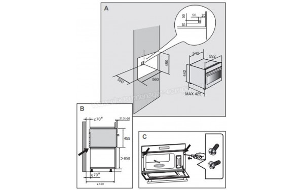 DE DIETRICH DKV7340A - Dimensions