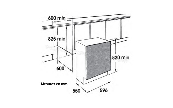 DE DIETRICH DLZ1514I - Sch&eacute;ma d'encastrement