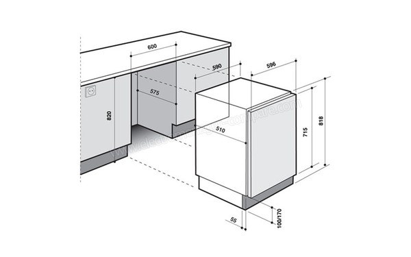 DE DIETRICH DLZ693W - Sch&eacute;ma d'encastrement