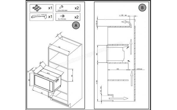 DE DIETRICH DME4310X - Dimensions
