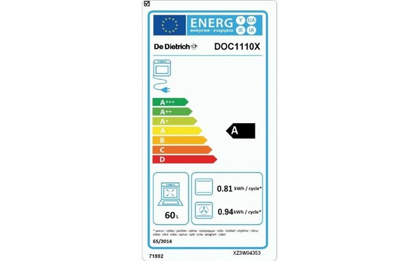 DE DIETRICH DOC1110X - &Eacute;tiquette &eacute;nergie