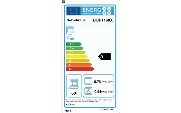 DE DIETRICH DOP1160X - &Eacute;tiquette &eacute;nergie