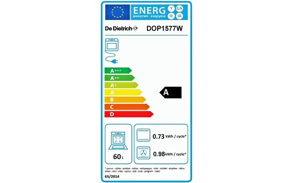 DE DIETRICH DOP1577W - &Eacute;tiquette &eacute;nergie