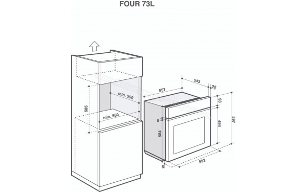 DE DIETRICH DOP4746XT - Dimensions