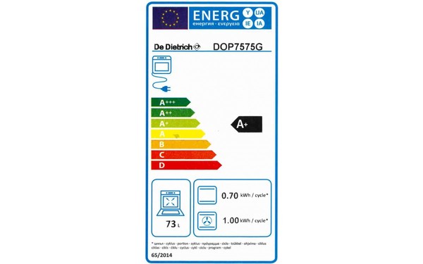 DE DIETRICH DOP7575G - &Eacute;tiquette &eacute;nergie