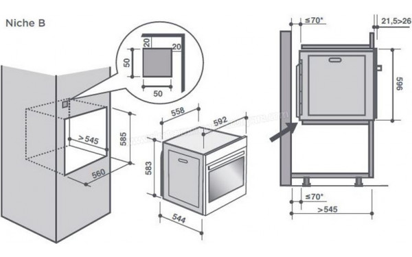 DE DIETRICH DOP8575A - Dimensions
