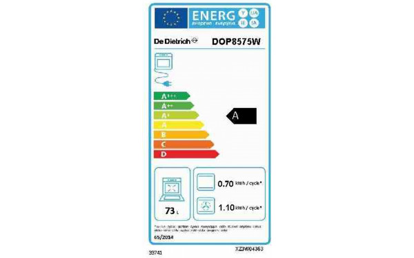 DE DIETRICH DOP8575W - &Eacute;tiquette &eacute;nergie
