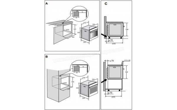 DE DIETRICH DOPH375X - Dimensions