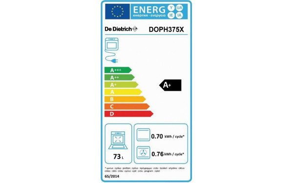 DE DIETRICH DOPH375X - &Eacute;tiquette &eacute;nergie