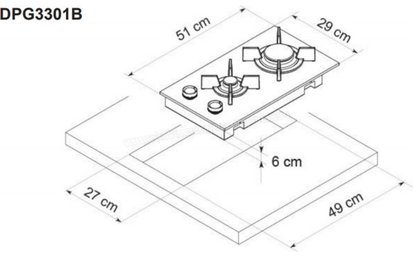 DE DIETRICH DPG3301B - Dimensions