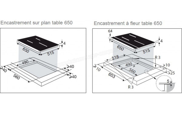 DE DIETRICH DPI4332BP - Dimensions (cr&eacute;dit : Boulanger)