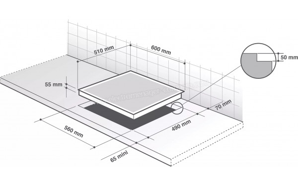 DE DIETRICH DPV4605HB - Dimensions