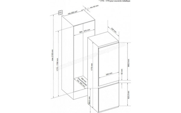 DE DIETRICH DRC1771FN - Dimensions