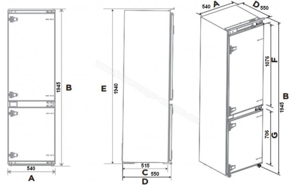 DE DIETRICH DRC9455EN - Dimensions