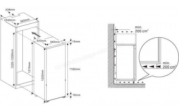DE DIETRICH DRL1220ES - Dimensions