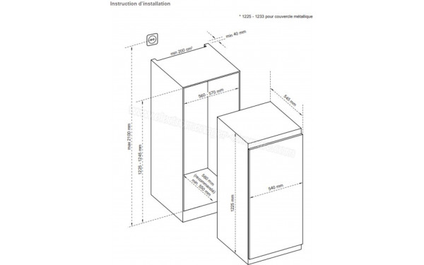 DE DIETRICH DRL1247ES - Dimensions