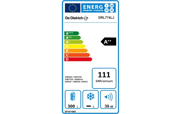 DE DIETRICH DRL774LJ - &Eacute;tiquette &eacute;nergie