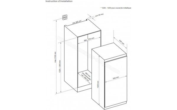 DE DIETRICH DRS1247ES - Dimensions